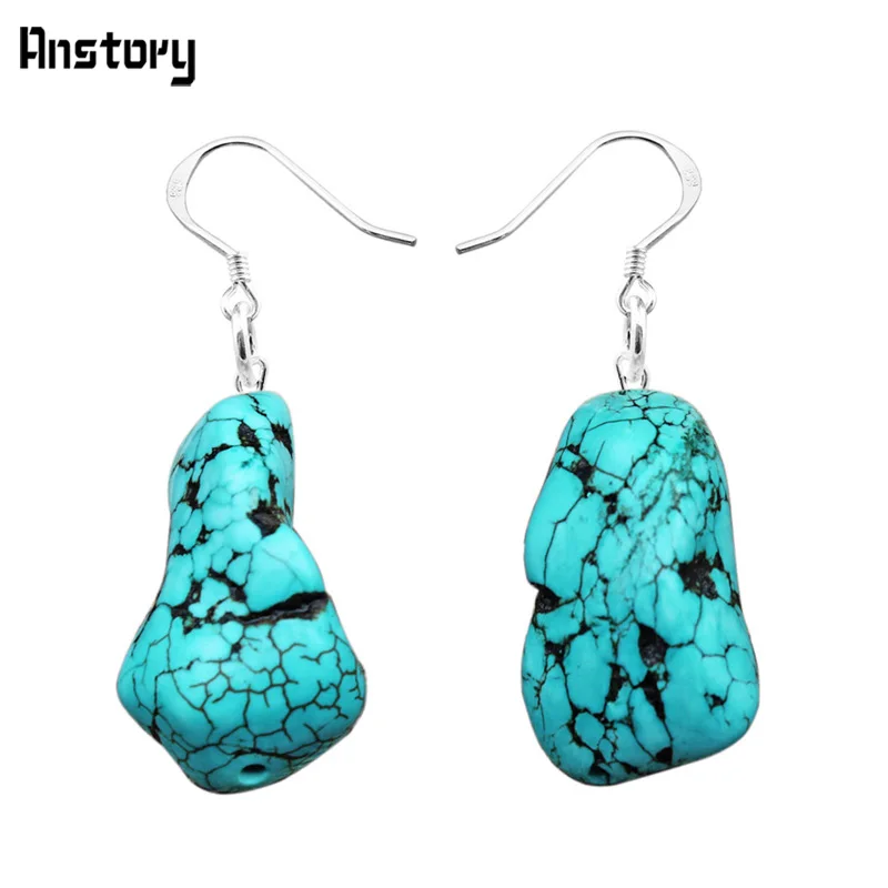 Серебро крючок нерегулярные Натуральный камень серьги для Для женщин личности
