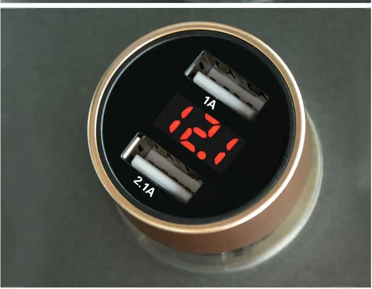 WGX LCD цифровой дисплей двойной USB Автомобильное зарядное устройство