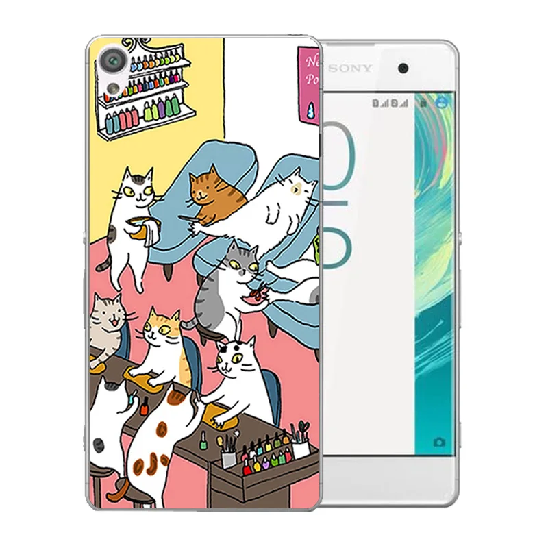 Мягкий силиконовый чехол из ТПУ для Sony Xperia XA F3111 прозрачный с узором Marb Dual F3112