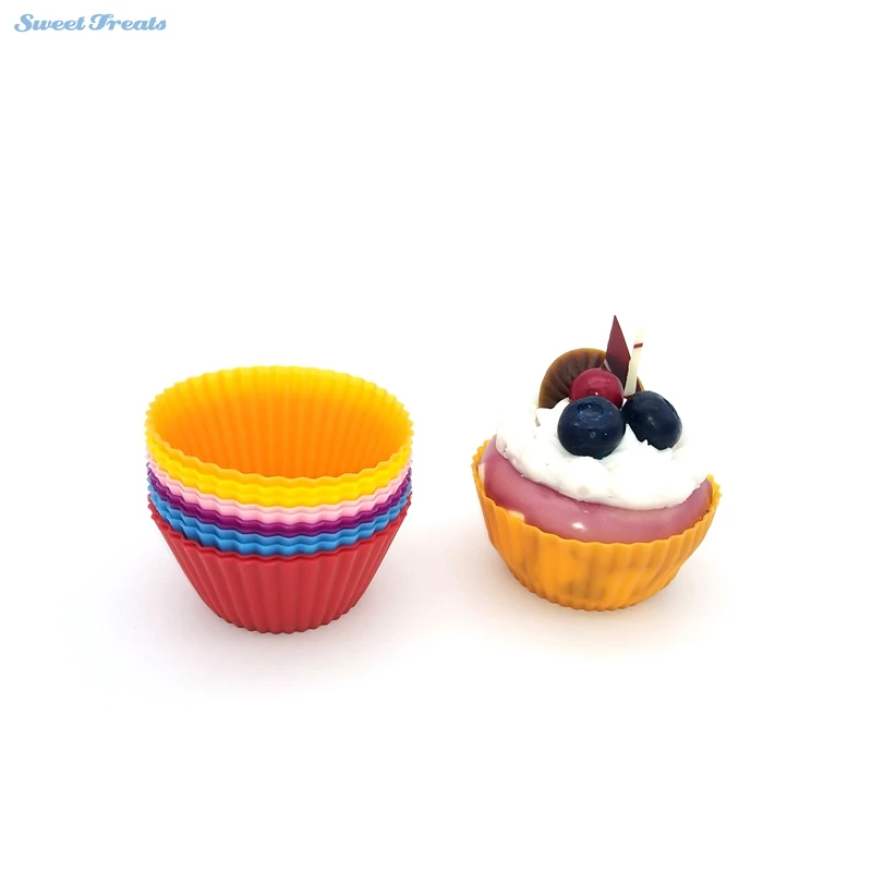 12 шт. силиконовые формочки для маффинов 7 см|cake tools|cupcake linerssilicone cup cake |