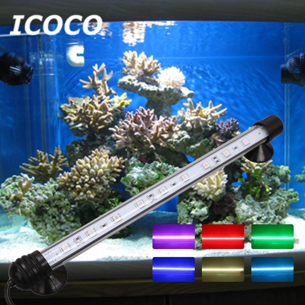 18 см водонепроницаемая лампа для аквариума 5050SMD RGB светодиодный аквариумный