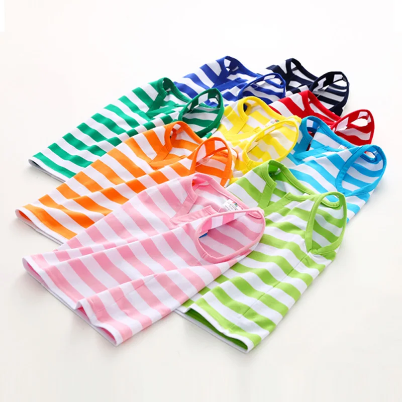 Корейская версия летней одежды для мальчиков и девочек футболка без рукавов