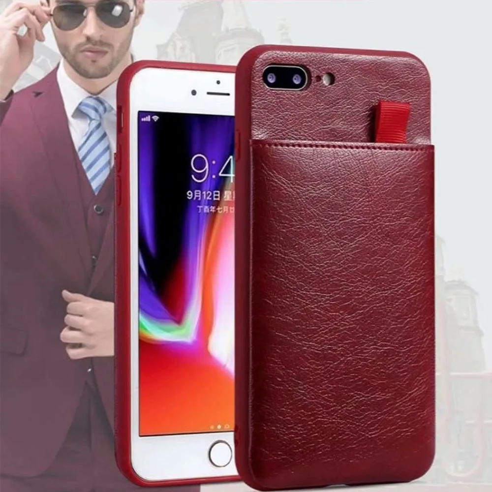 Чехол для телефона из искусственной кожи с отделением карт Apple iPhone X 8 7 6 S Plus чехол