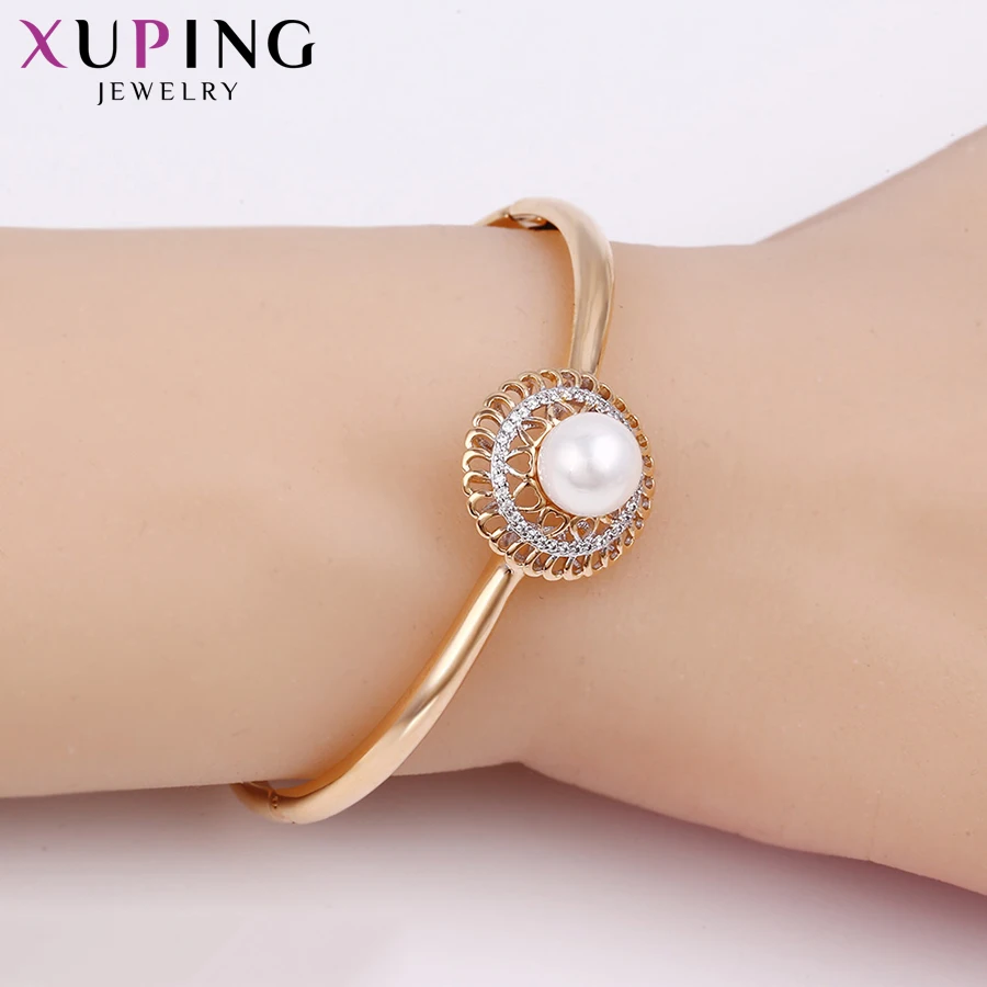 

11.11 Xuping Fashion Elegant Multicolor Bangles Imitation Pearl Jewelry Exquisite Perfect Birthday Gift Women 51502