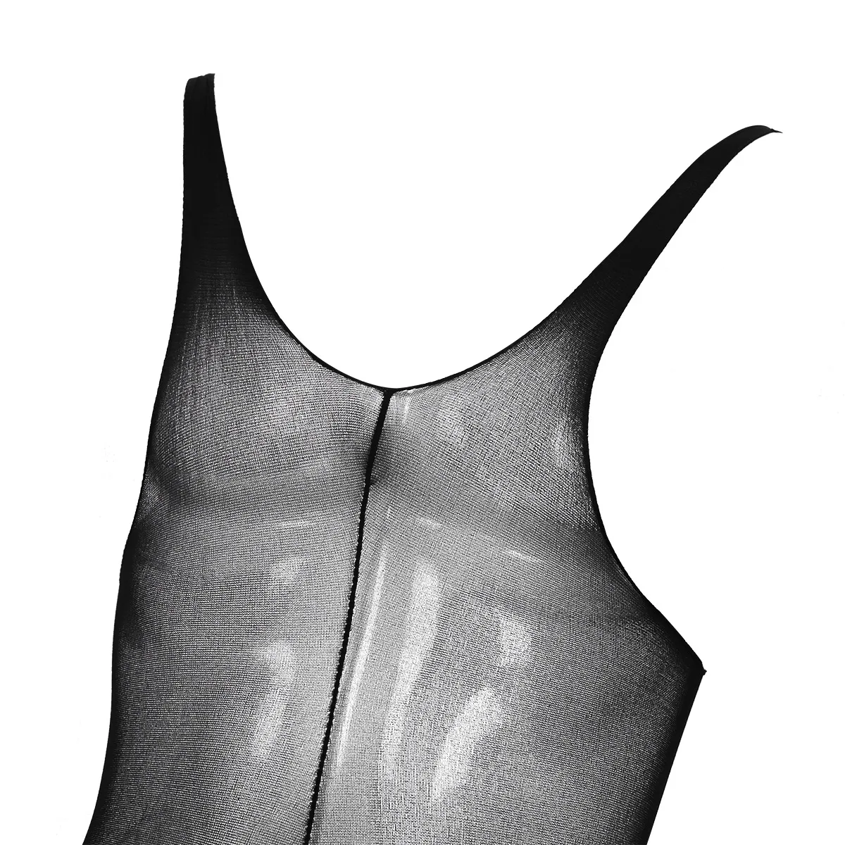 Мужские колготки MSemis прозрачные с воротником хомутом и вырезами эластичные