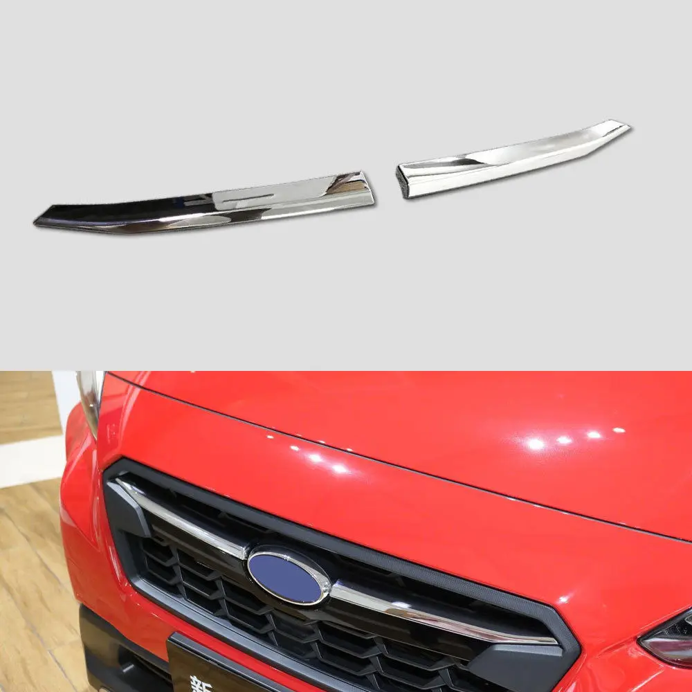 

2 шт., хромированный чехол на переднюю решетку автомобиля из АБС-пластика для Subaru XV 2018, серебристый цвет, декоративные аксессуары для стайлин...