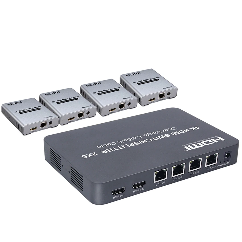 2x6 HDMI коммутатор/разветвитель удлинитель Оптический SPDIF + 3 5 мм разъем аудио