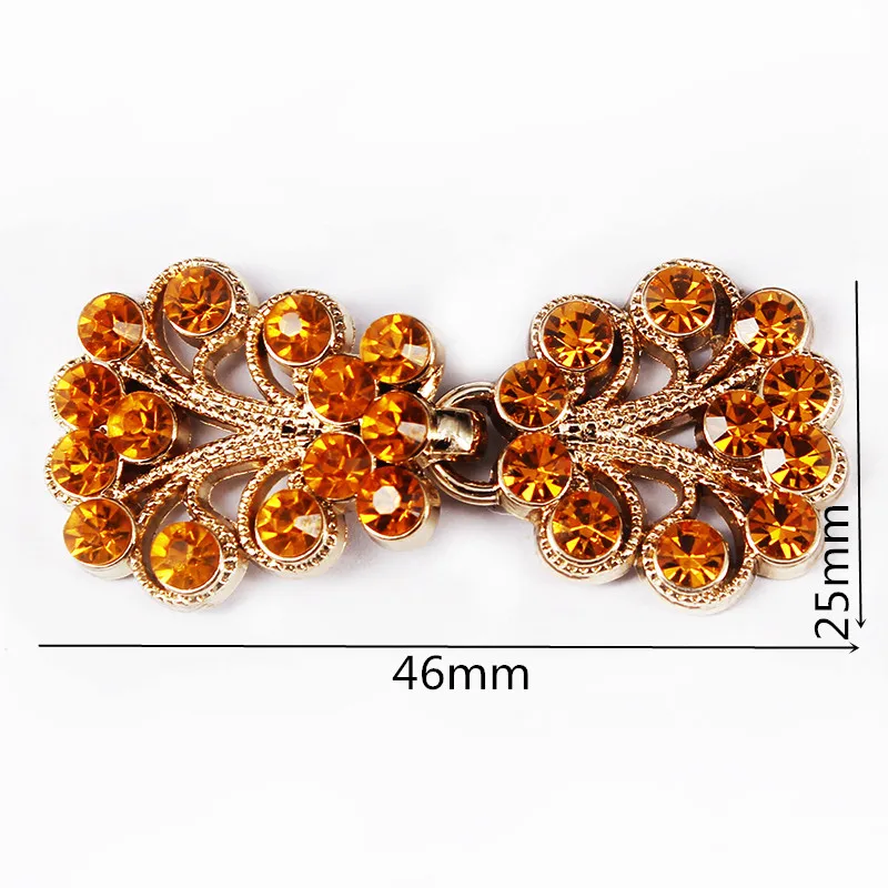 20 наборов оранжевые хрустальные стразы золотые тона кнопки соединители застежки