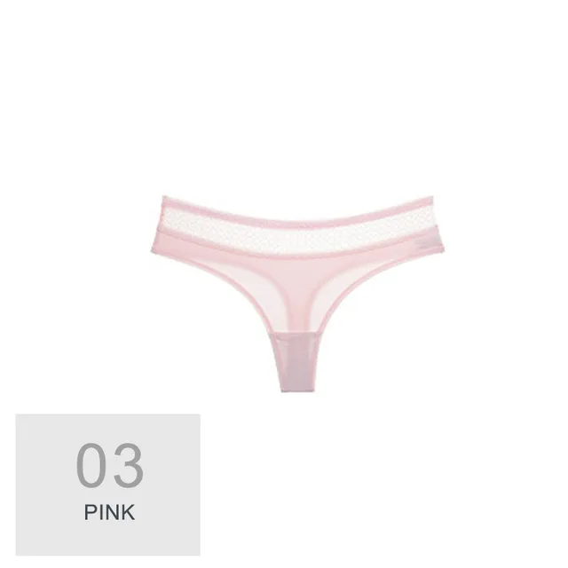 pink Хлопковые трусики для женщин, сексуальные кружевные стринги, бесшовные стринги размера плюс, трусики, женское нижнее белье, новейшее белье - Цвет: pink