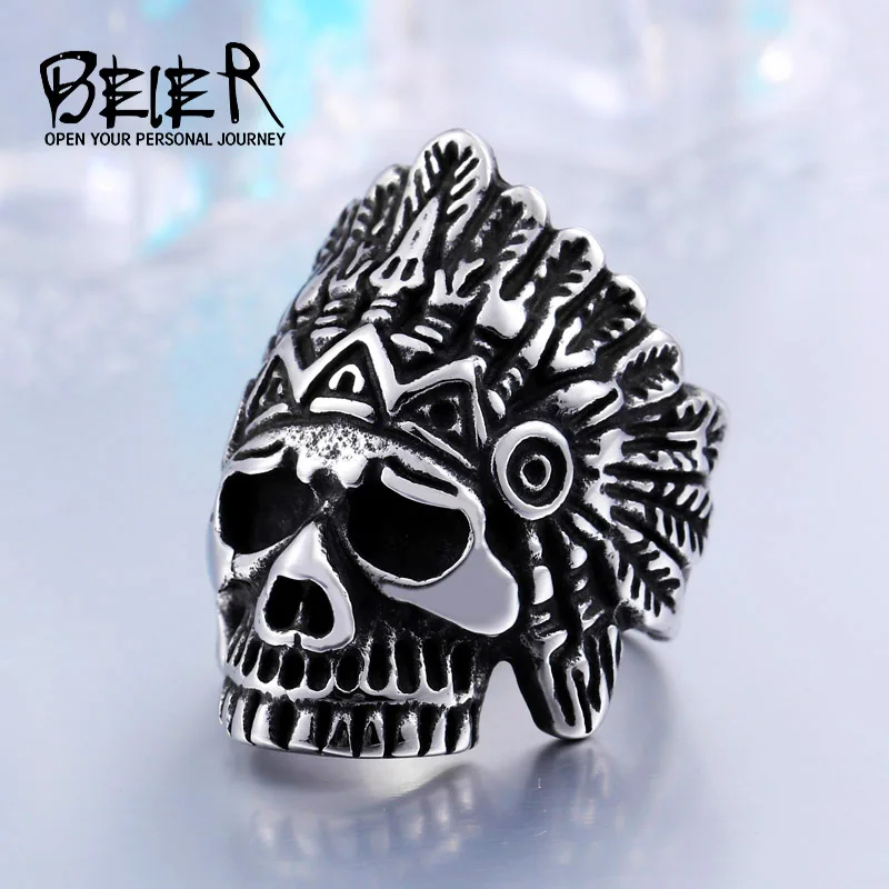 New Indiana Ring Stainless Steel Punk Exaggerated Jewelry USA Fashion Men's Ring BR2041