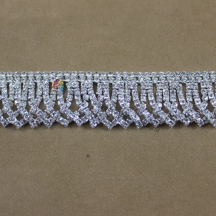 1yd серебряная цепь для костюма из чешского горного хрусталя украшенная