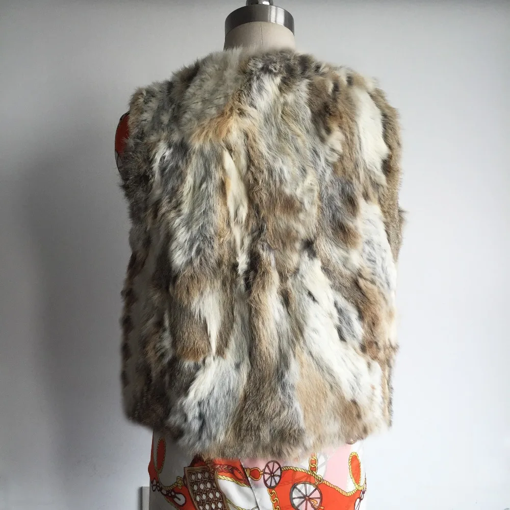 Женский короткий жилет из натурального кроличьего меха оптовая продажа Прямая