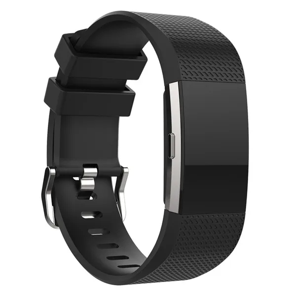 Черный Силиконовый ремешок для часов для fitbit charge2 band умный Браслет для фитнеса часы сменный ремешок для спортивных часов полосы для fitbit Charge 2 - Цвет: Черный