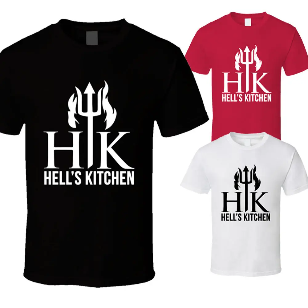 Hells кухонная футболка шеф-повара Гордон Рамсей Готический Nyc мужской черный