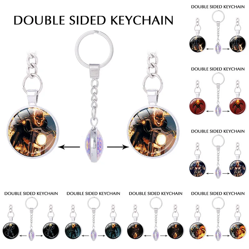 Marvel Comics Ghost Rider двусторонний брелок с пламенем и черепом рождественский подарок