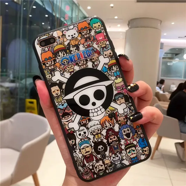 Один кусок японского аниме протектор экрана закаленное стекло для iPhone X XR XS Max 6 6s 7 8 Plus защитная пленка+ стеклянный чехол для телефона