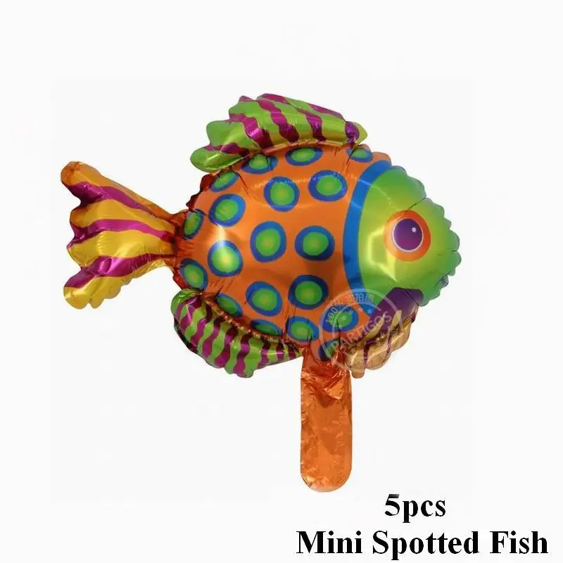 5pcs mini spotted Воздушные шары из фольги в виде животного День рождения украшения Дети океан рыбы шары надувные игрушки детский душ Летние Животные тема Вечерние - Цвет: 5pcs mini spotted