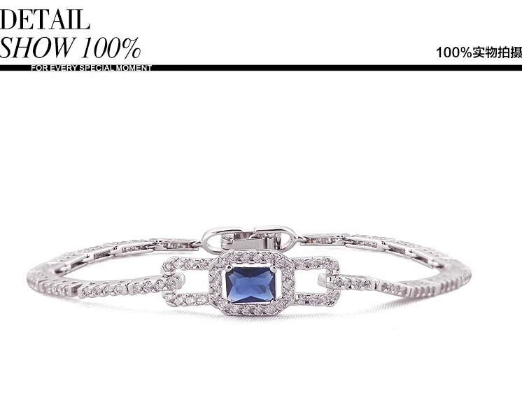Korean Elegant Women Fashion 2014 Hot Sale Design Full Rhinestone Zircon Inlay Cuff Silver Plated Bangle Jewelry | Украшения и
