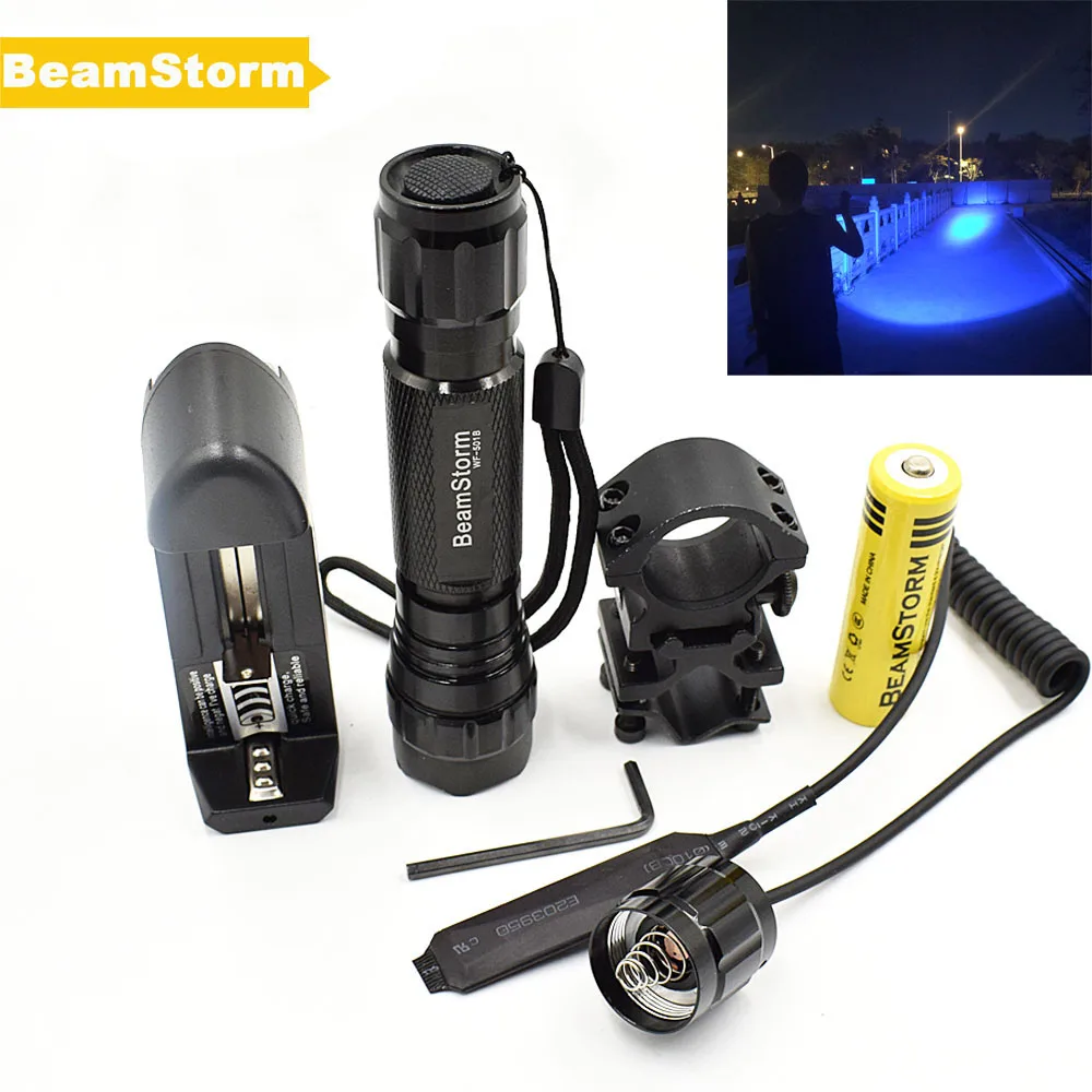 Beamstorm WF-501B открытый Охота Рыбалка светодиодный фонарик одиночный режим синего