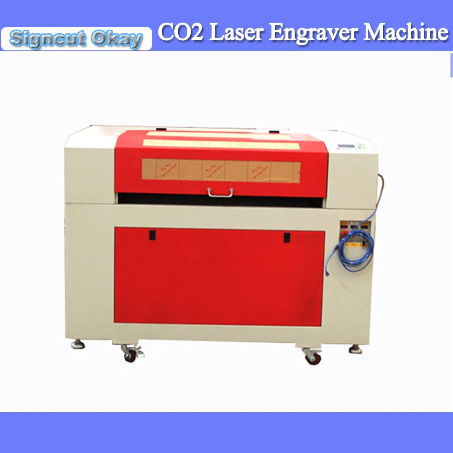 

High Precision 90W CO2 Rubber Stamp Laser Engraving Machine/laser cutter machine 6090/9060 with reddot position system