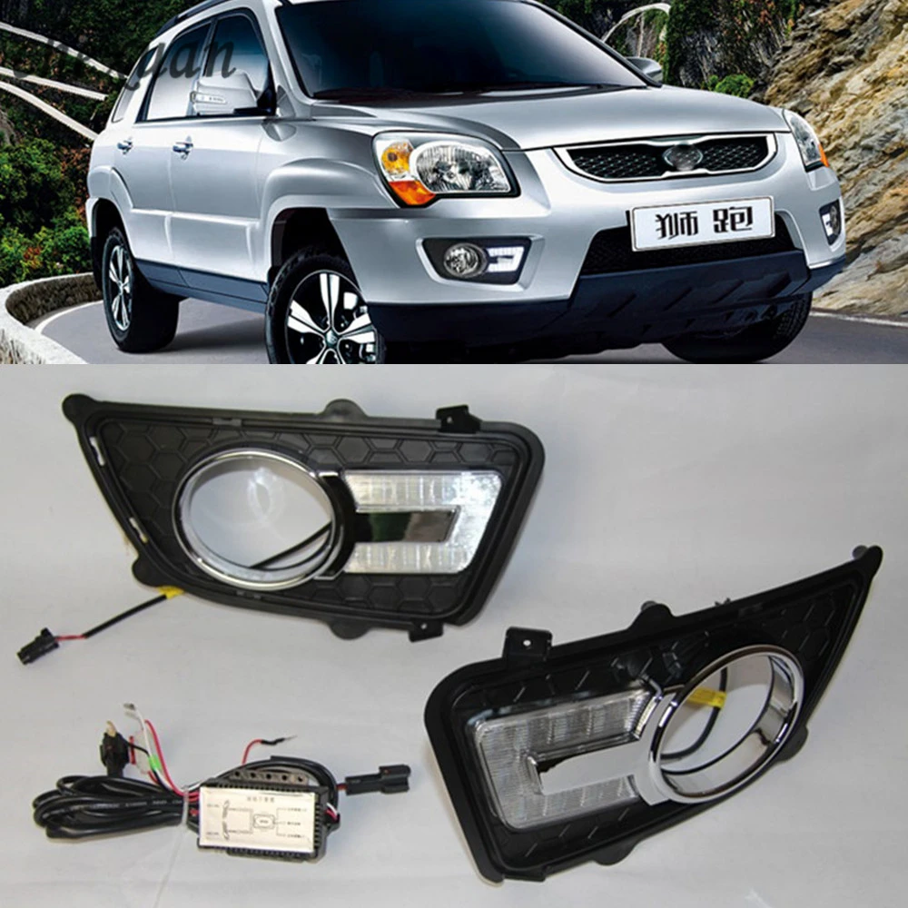 CSCSNL 1 комплект 12 в ABS автомобильный светодиодный DRL дневные ходовые огни дневные противотуманные фары для KIA Sportage 2008 2009 2010 2011 2012 2013