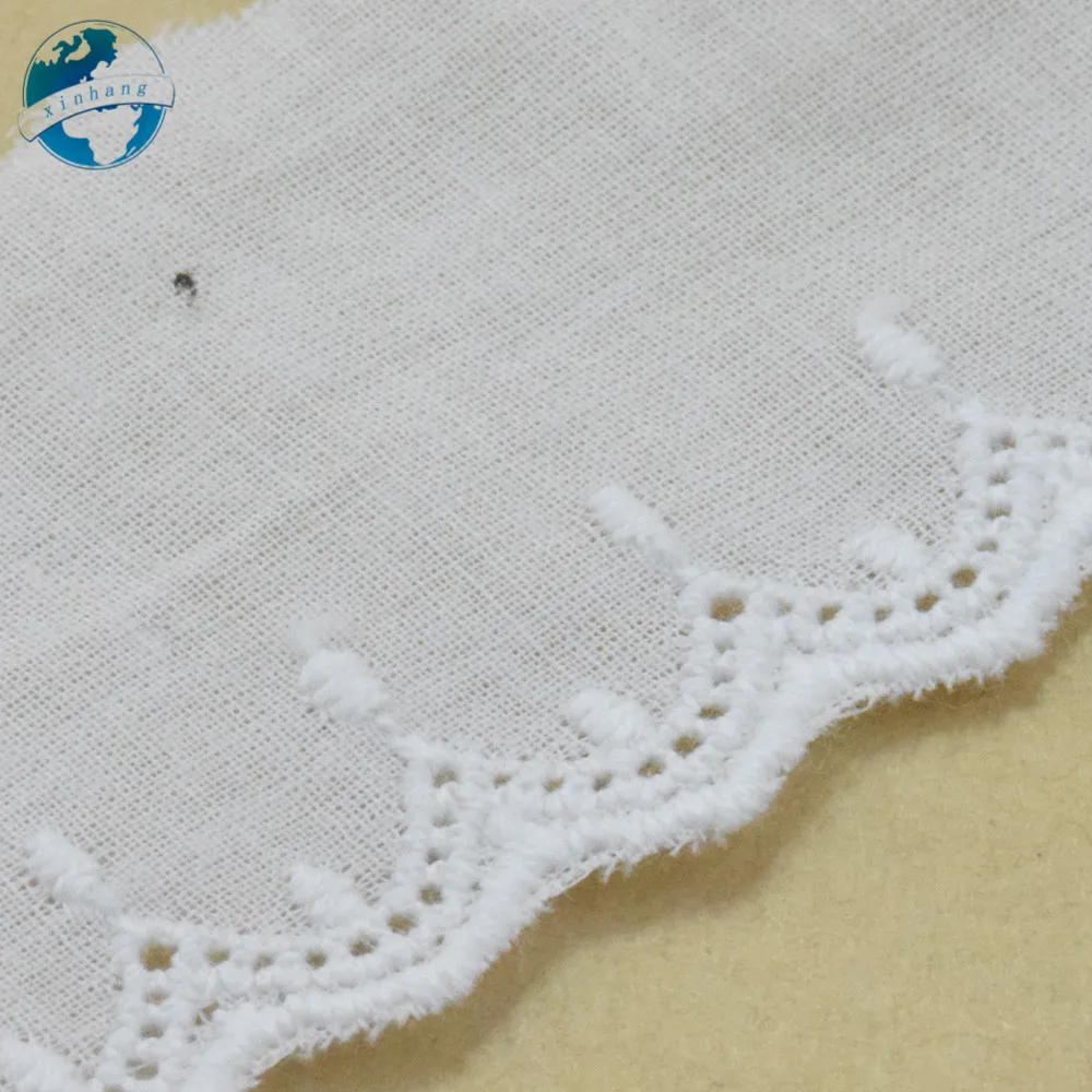 Кружевная лента для вышивки кружевная французская белая 100% хлопок 4 см рукоделия