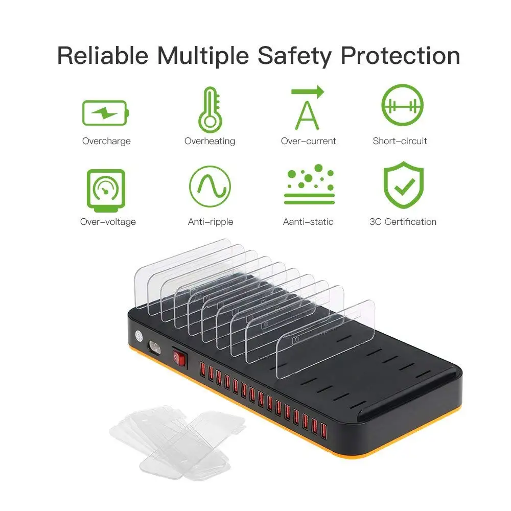 universal multi usb charging station 15 port for iphone x 8 plus samsung s10 9 xiaomi huawei camera tablets fast charger 96w free global shipping