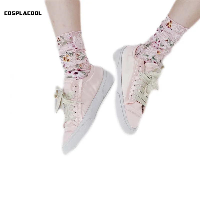 

[COSPLACOOL] печать розы Harajuku Calcetines женские высококачественные модные Meias сексуальные шелковые носки женские/женские кружевные носки