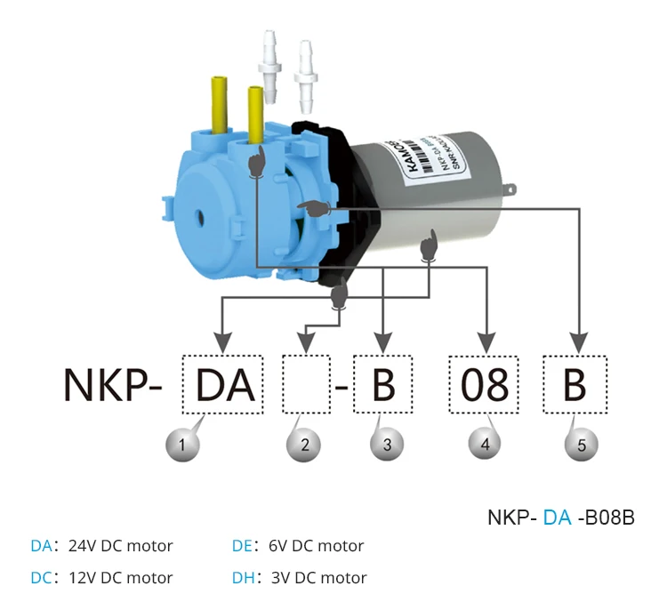 Kamoer NKP Перистальтический дозаторный насос 24 V/12 V/6 V/3 V, мини насос работающий на постоянном токе от воды и аквариум