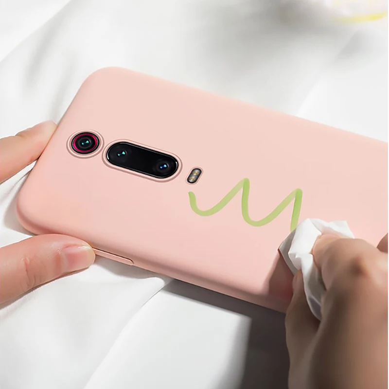 Чехол из жидкого силикона для Xiaomi Mi 9 T противоударный чехол телефона с ощущением