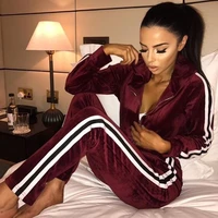 autumn tracksuit women two piece running set stripe top and sweatpants women sports suit casual yoga gym fitness set sportswear