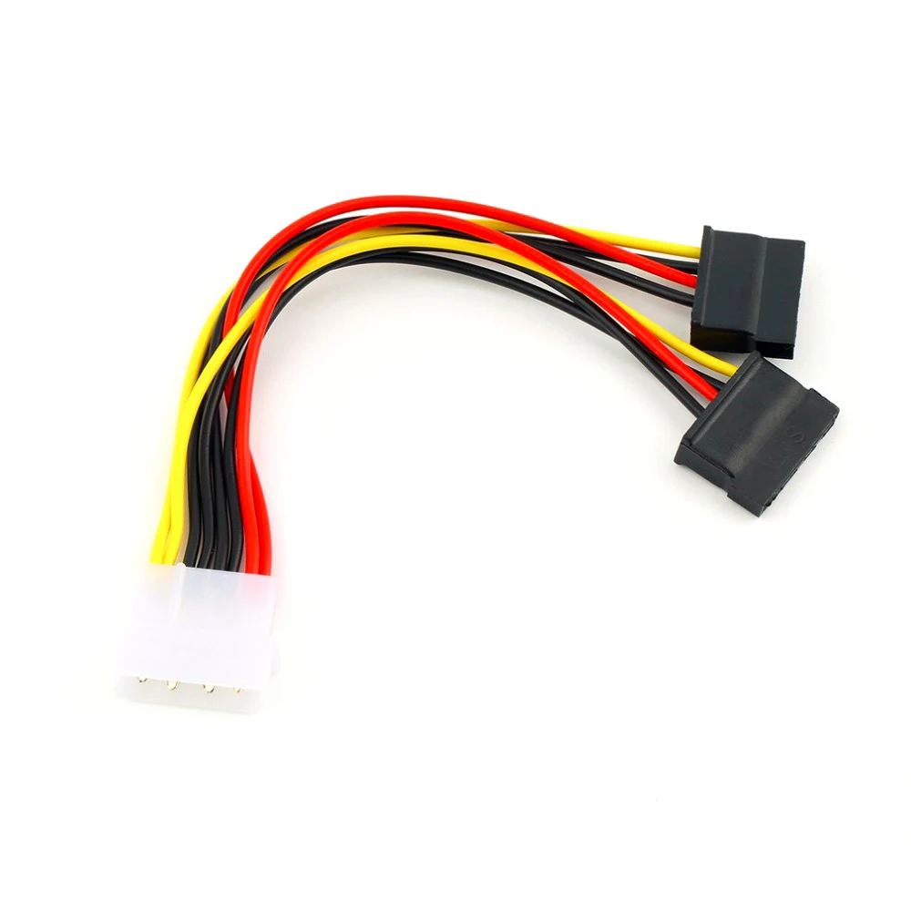 50 шт./лот 4 Pin IDE Molex до 2 из 15 Serial ATA SATA HDD кабель адаптера питания двойной жесткий