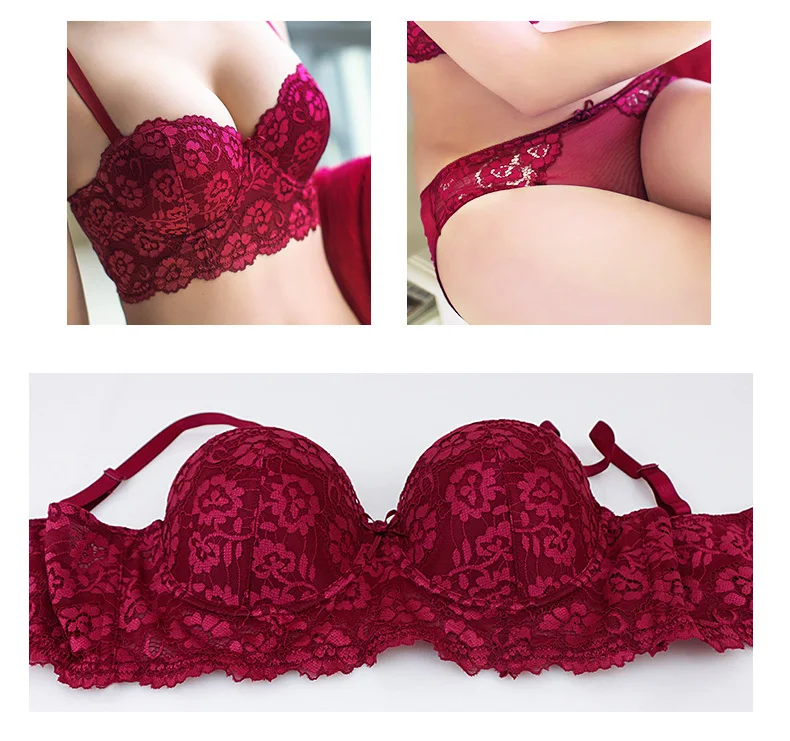 Милый кружевной регулируемый бюстгальтер с бантом комплект нижнего белья