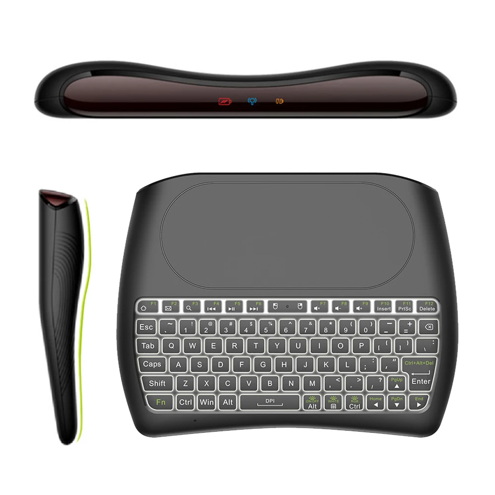 L8STAR D8 S 2 4G RGB беспроводная клавиатура с сенсорной панелью подсветкой Fly Air Mouse USB