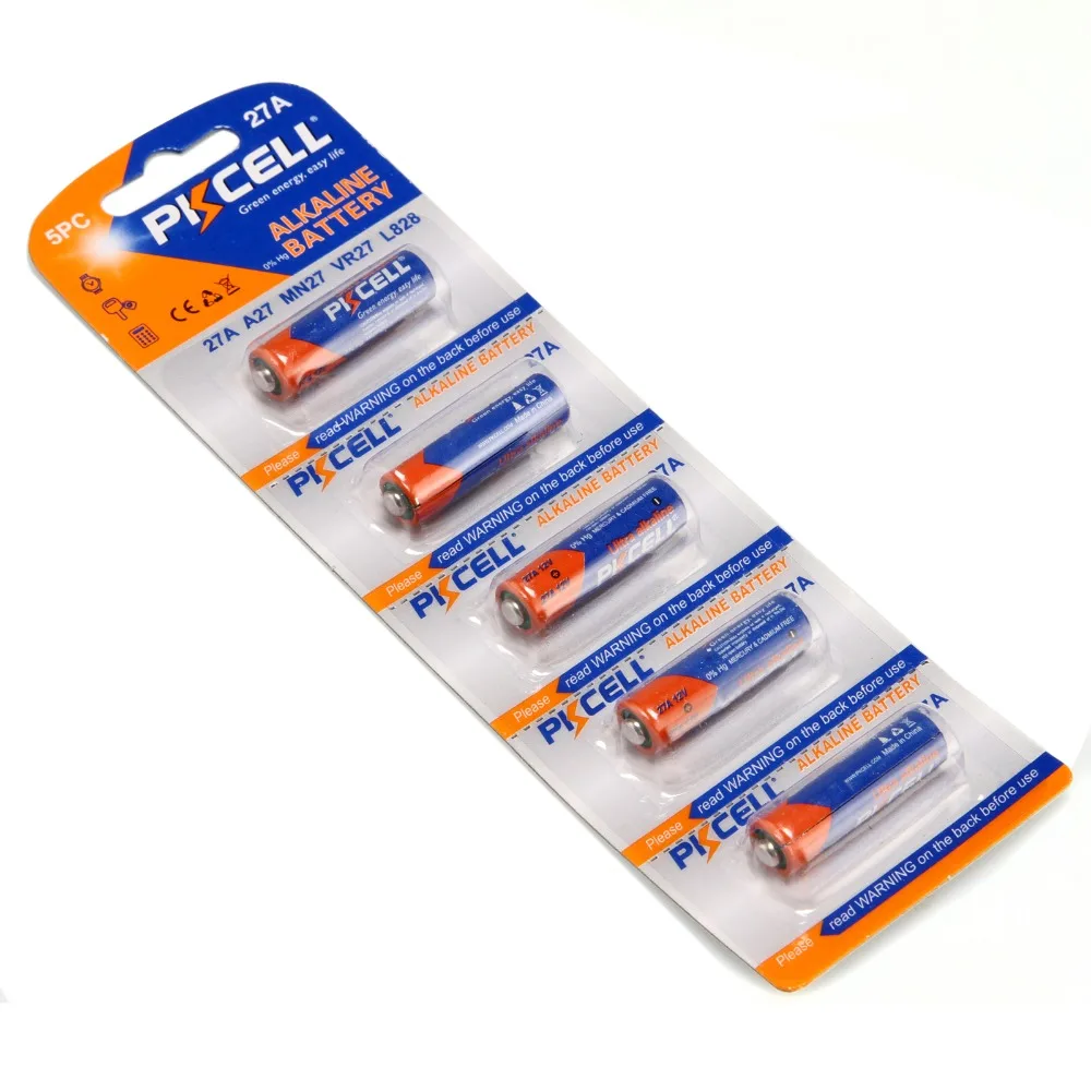 Pkcell 10 шт. 27A/MN27/GP27A/L828/A27 12 В щелочные батареи одноразового использования батареи для дистанционного управления дверным звонком