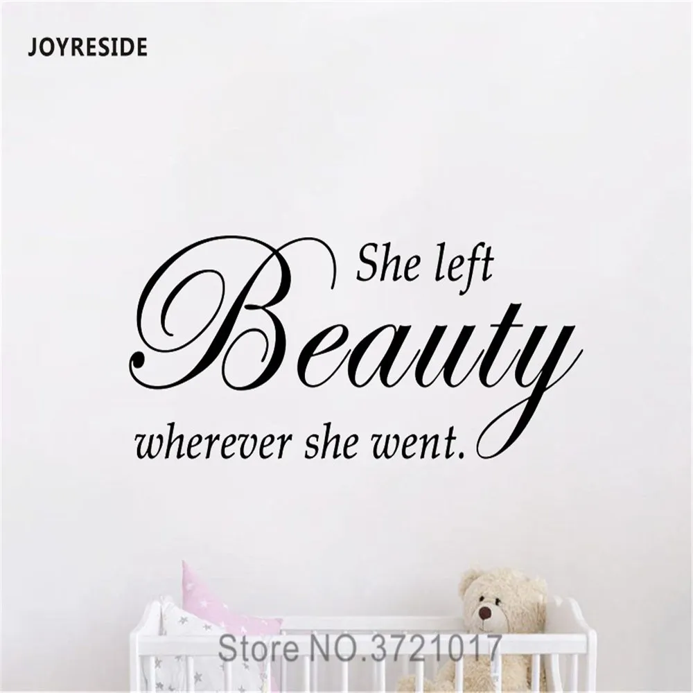 Joyestebe She Left Beauty куда бы она ни отправилась настенные наклейки Виниловые Наклейки