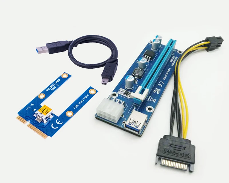 Мини расширитель PCI E Express переходная карта 1x к 16x PCIE майнинга USB 3 0 кабель для