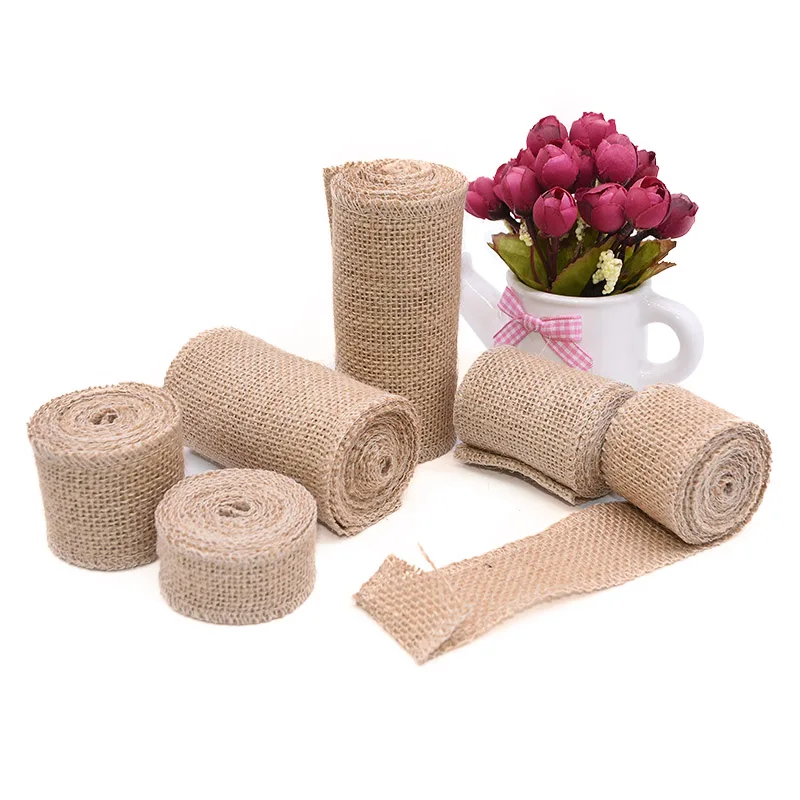 2 м из натурального джута в декорированном мешковиной горшке ленты гессенской