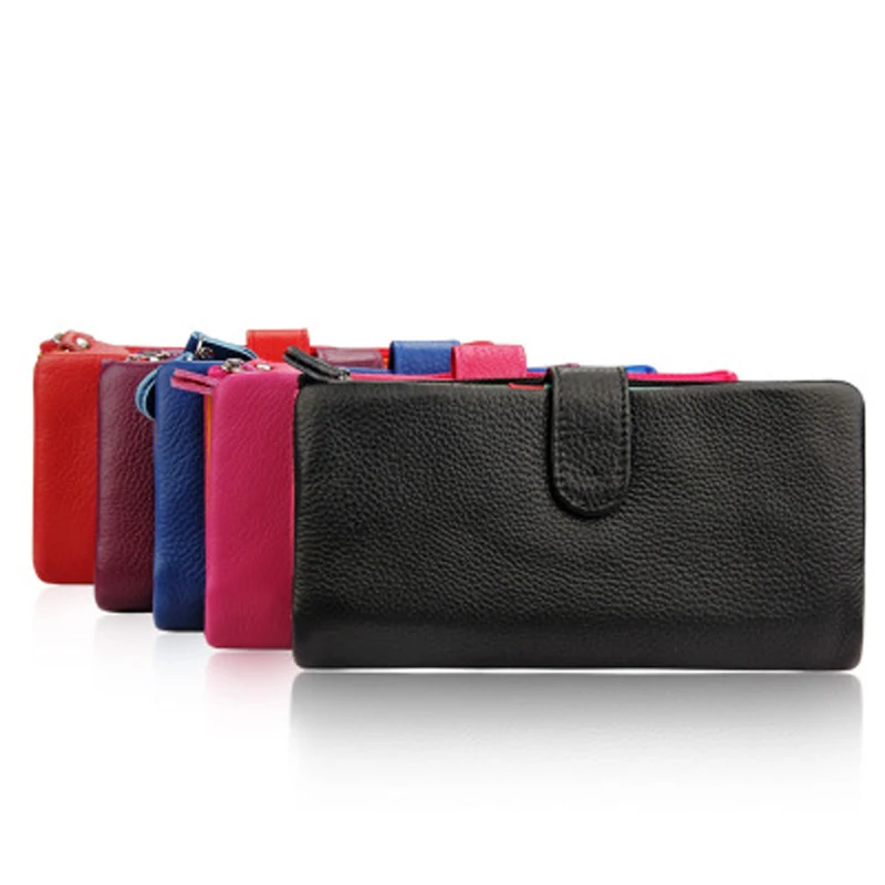 

BONAMIE Genuine Leather Removable Women Wallet Female Lovely Clutch Card Holder Luxury Brand Long Wallet RFID Elegant Lady Purse