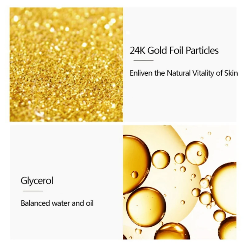 24K Gold уход за кожей лица Сыворотки увлажняющий сокращает поры разглаживание