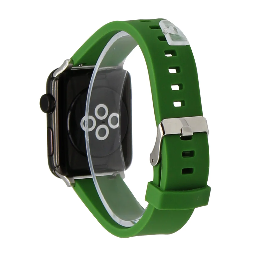 Силиконовый резиновый ремешок для наручных часов + Пружинные адаптеры iWatch Apple Watch