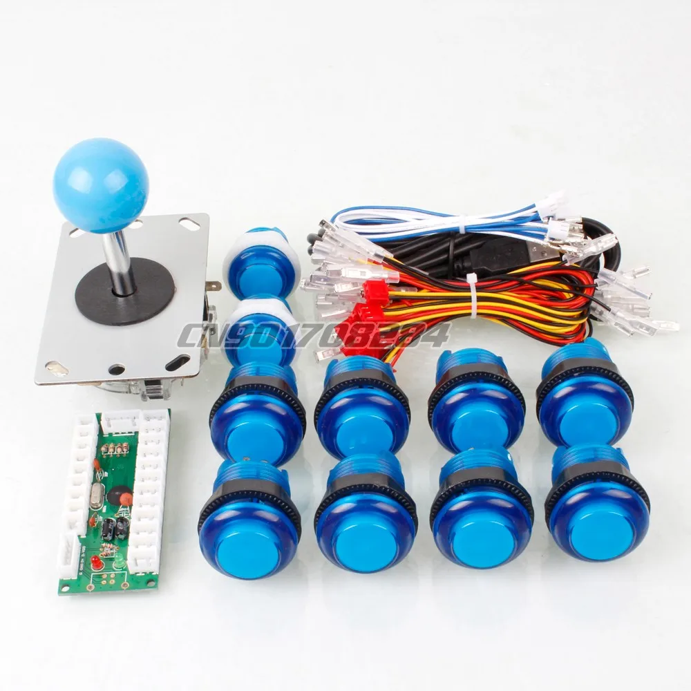 Новый USB контроллер для ПК 2Pin Rocker + 10 кнопок с подсветкой аркадного джойстика