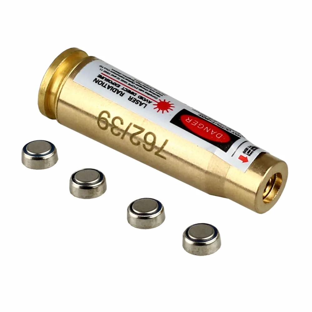 VERY100 NEW CAL 7.62 x 39 Red Laser Pointer Cartridge Bore Sight Boresighter Brass Sighting Caliber for Hunting Free Shipping | Спорт и