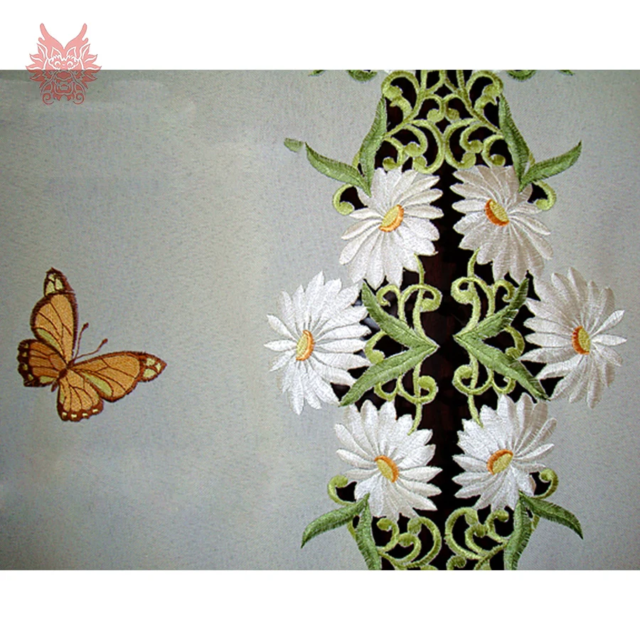 American style hollow floral butterfly embroidery finished door curtain half-curtain House decoration Partition 2017 gif | Дом и сад