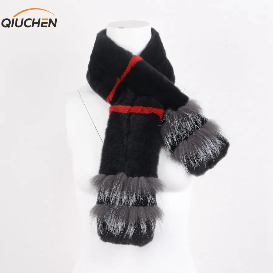 Новое поступление женский зимний теплый шарф QIUCHEN PJ1856 на шею из натуральной