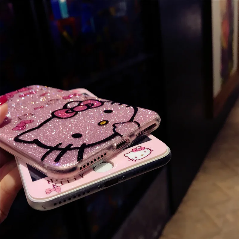Для iPhone 11 Pro Max 6 7 8 милый мультяшный hello kitty чехол для телефона для iPhone X XS Max XR 360 Защитная жесткая задняя крышка+ KT Flim