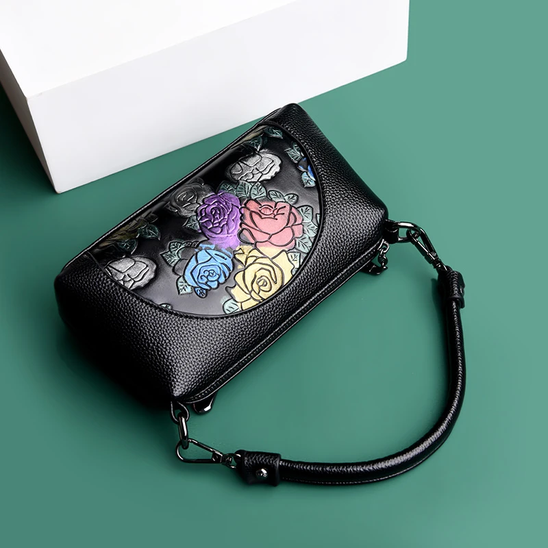 Floral Bags For Women 2019 Leather Luxury Handbags Designer High Quality Shell Bag Chinese Style Sac A Main | Багаж и сумки