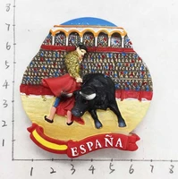 spanish bullfighting performance resin fridge magnet tourist souvenirs refrigerator magnetic stickers home decor