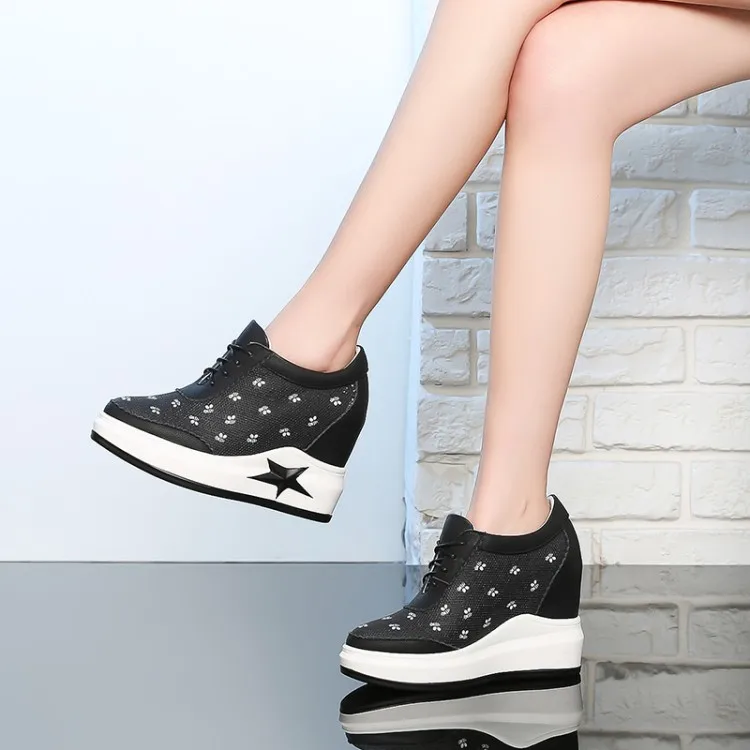 MLJUESE 2018 женские туфли-лодочки из коровьей кожи подъеме звезда на шнуровке Обувь