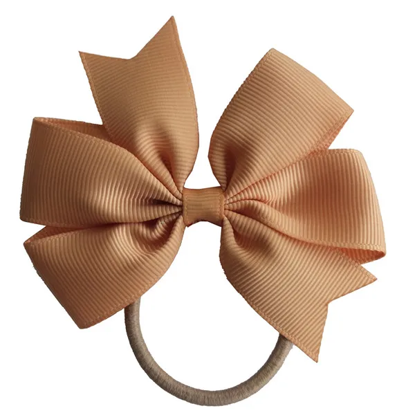 2 шт. заколка для волос с резинками 3,5 ''Hairbow упругих волос аксессуары дети хвост держатель резинки для волос ласточкин хвост Луки - Цвет: 690 Old Gold